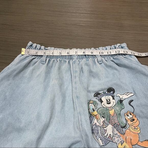 Vintage Disney‎ Mickey Mouse High Rise Light Wash Mom Shorts Size 14 - Picture 8 of 10